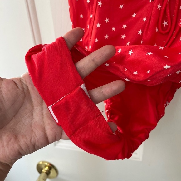 NWT ZARA Red Star Lace-Up Bodysuit S - Picture 9 of 14